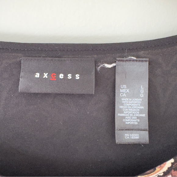 Axcess Brown Paisley Long Sheer Sleeve Top - Picture 9 of 10